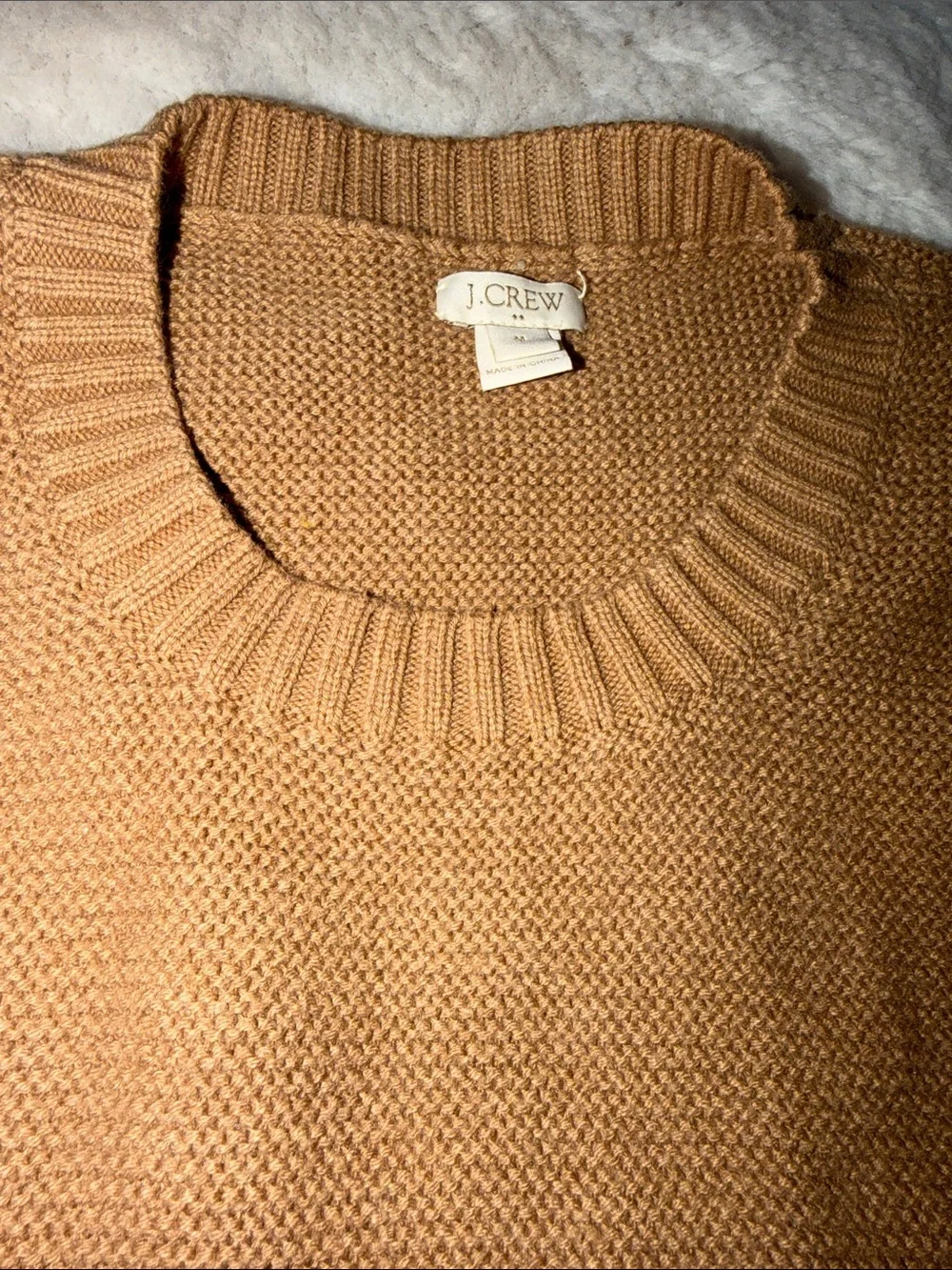 J. Crew Men's Camel Knit Crewneck Sweater Sz Medium